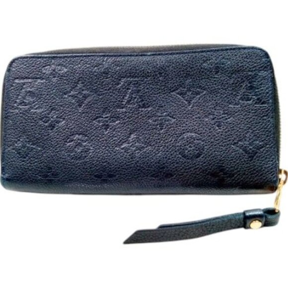 654267BJ (X3) Louis Vuitton Wallet Long Navy Blue Monogram Empreinte - Picture 2 of 10